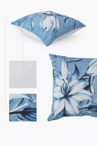 Printed Lily Scatter Cushion Cover, 60x60cm