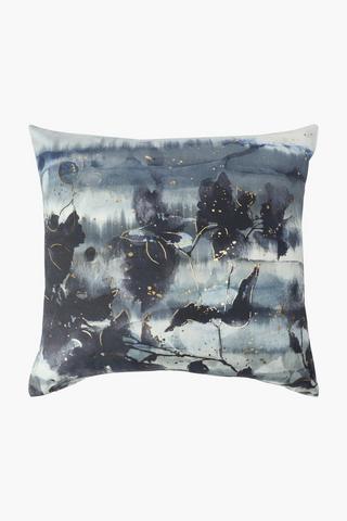 Printed Foxglove Foil Scatter Cushion, 50x50cm
