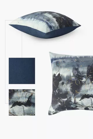 Printed Foxglove Foil Scatter Cushion, 50x50cm