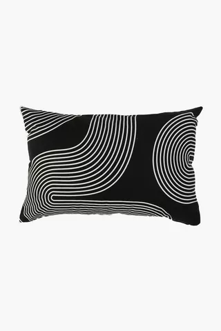Print Swirl Stripe Scatter Cushion, 40x60cm