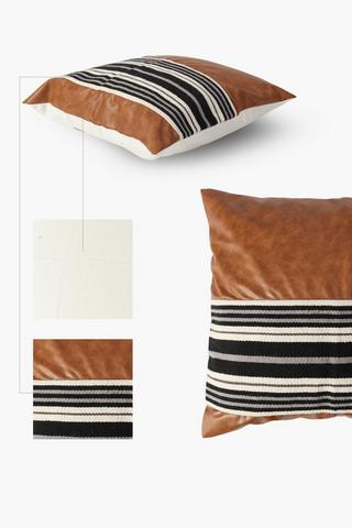Pu Broad Slub Stripe Scatter Cushion, 50x50cm