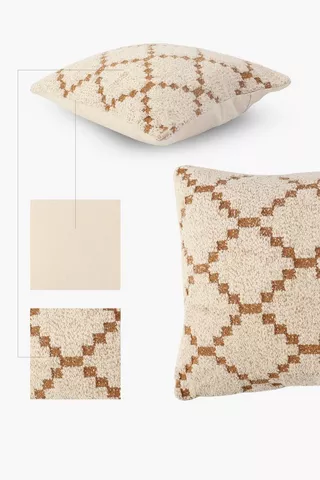 Textured Heritage Geometric Scatter Cushion, 50x50cm