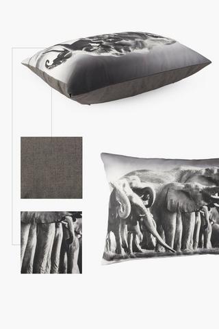 Digital Print Waterhole Elephants Scatter Cushion, 40x60cm