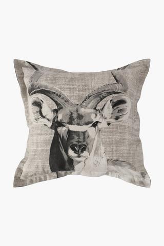 Printed Kudu Scatter Cushion, 55x55cm