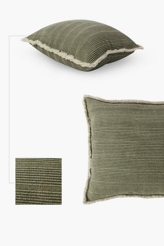 Ribbed Fray Scatter Cushion, 55x55cm