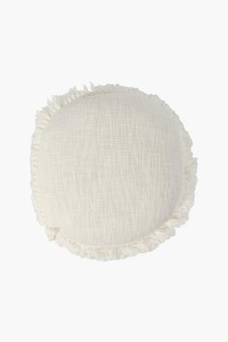 Edge Fray Round Scatter Cushion 50cm