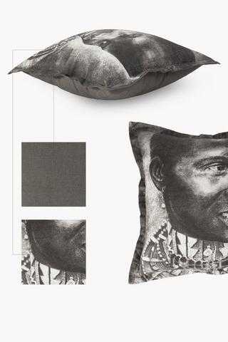 Printed African Portrait Scatter Cushion, 55x55cm