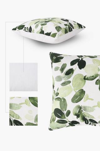 Printed Leaf Scatter Cushion Cover, 50x50cm