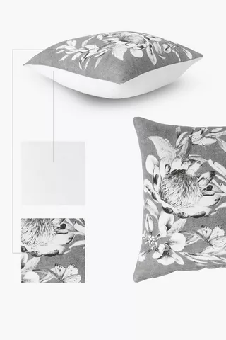 Printed Protea Scatter Cushion 45x45cm