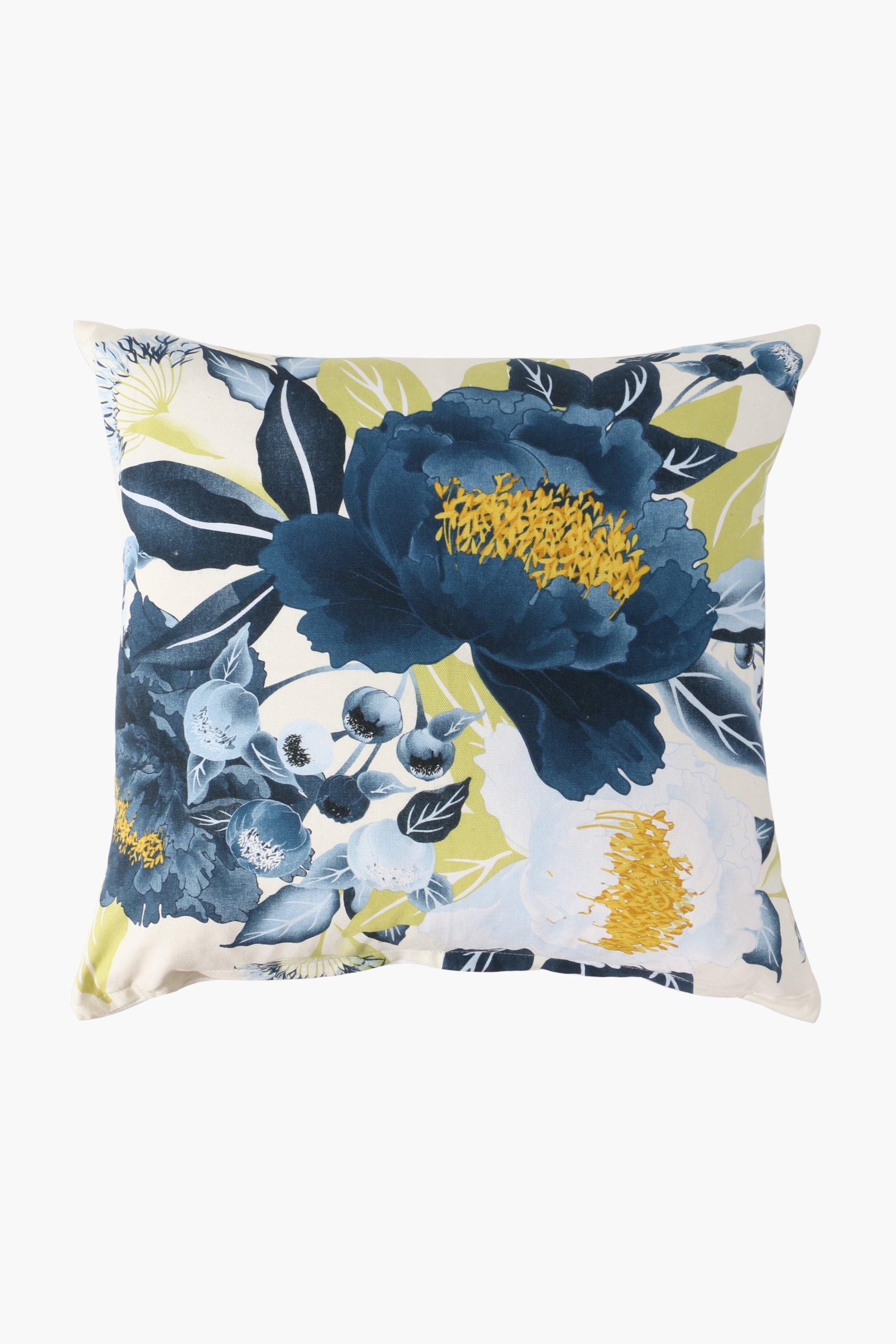 Floral Blue & Cream Patterned Scatter Cushion Cover main image 0