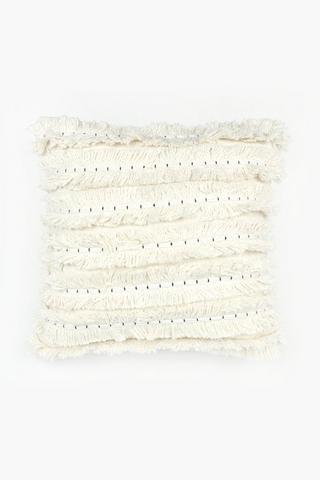 Textured Fray Scatter Cushion, 50x50cm