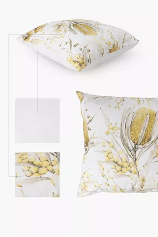 Printed Banksia Scatter Cushion Cover, 60x60cm