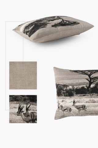 Printed Springbok Scatter Cushion, 40x60cm