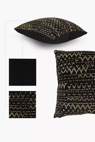 Embroidered Tribal Lurex Scatter Cushion, 50x50cm