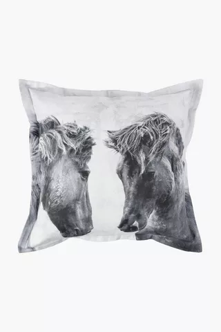 Digital Print Horses Scatter Cushion, 55x55cm