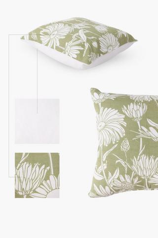 2 Pack Daisy Stripe Scatter Cushion Covers, 45x45cm