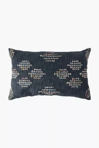 Embroidered Wabi Diamond Scatter Cushion, 40x60cm