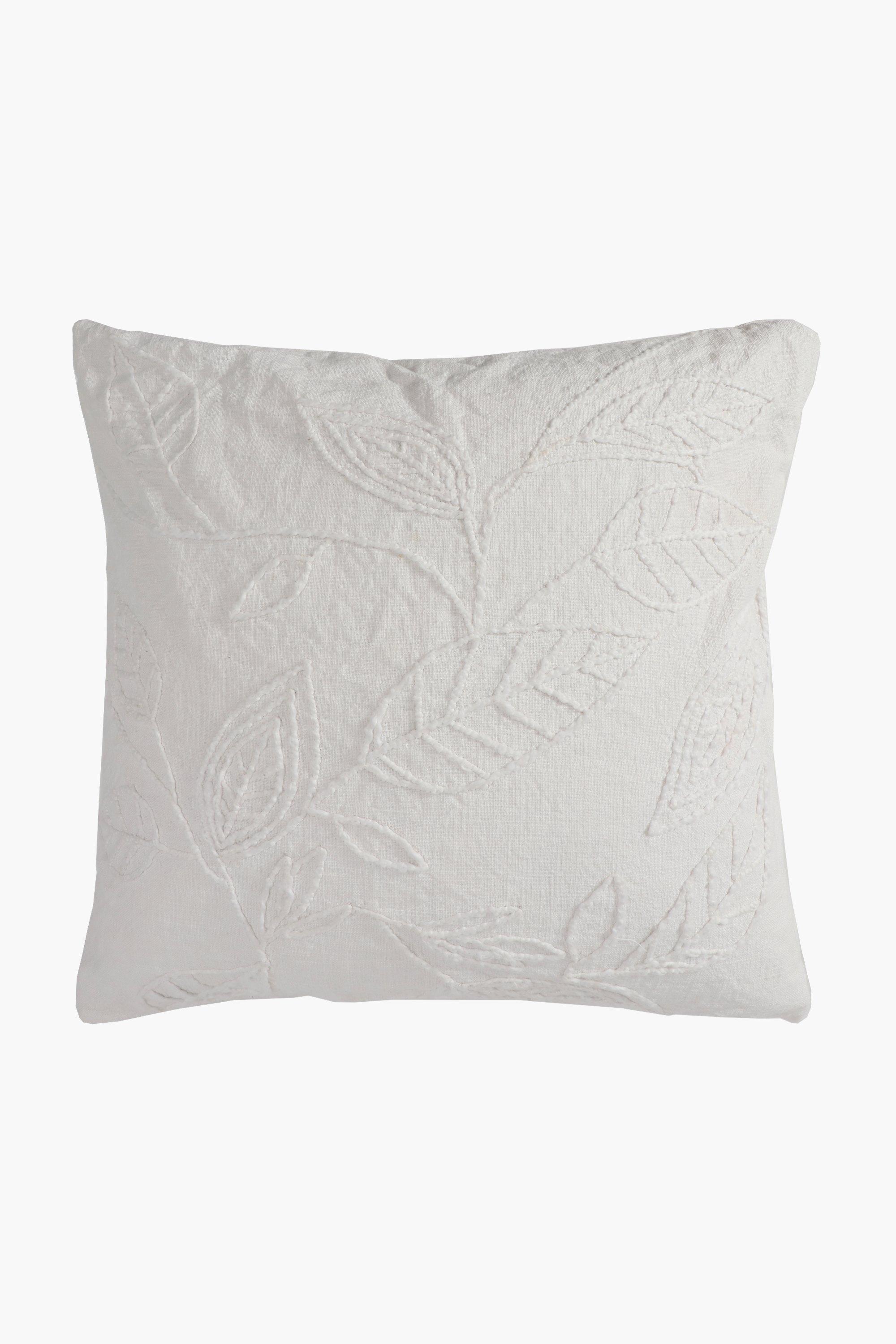 Embroidered Java Leaf Scatter Cushion, 50x50cm