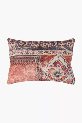 Printed Chenille Patch Scatter Cushion, 40x60cm