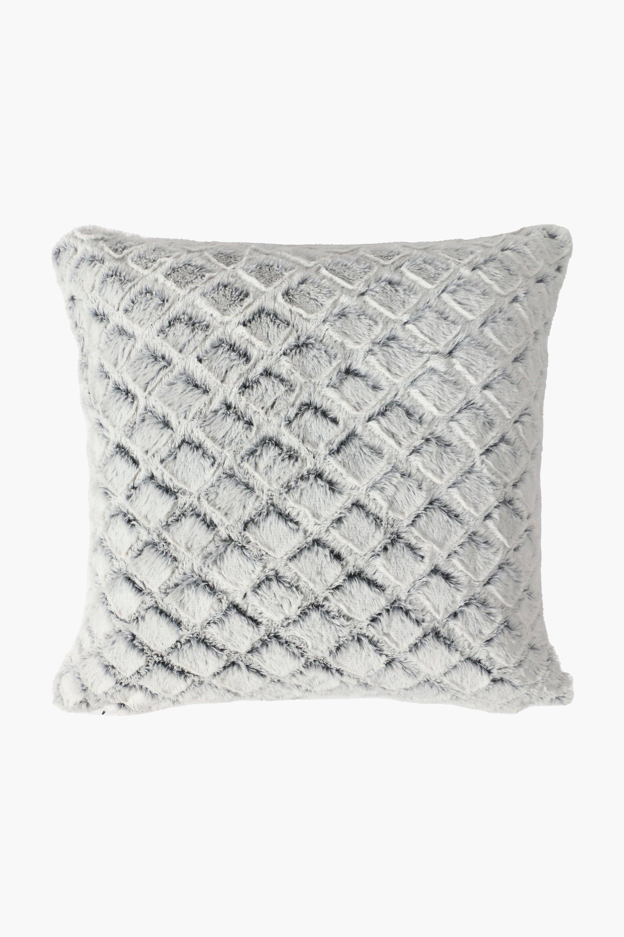 Black Suede Faux Fur Scatter Cushion Cover main image 0