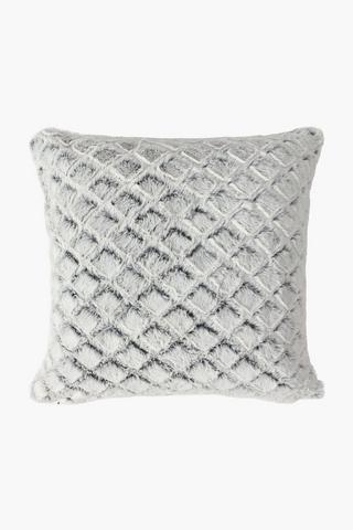 Soft Brown Faux Fur Scatter Cushion 50x50cm
