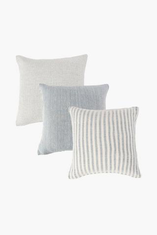 3 Pack Textured Scatter Cushion Covers, 45x45cm