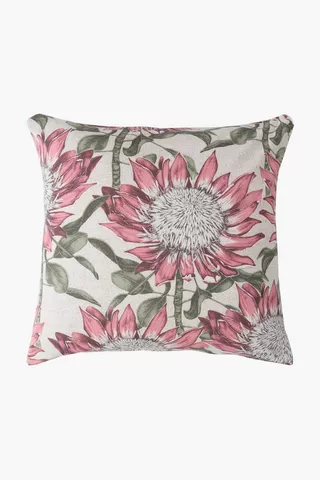 Printed King Protea Scatter Cushion Cover, 50x50cm