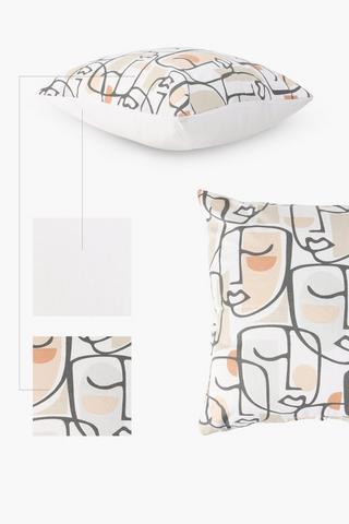Faces Scatter Cushion Cover 60x60cm