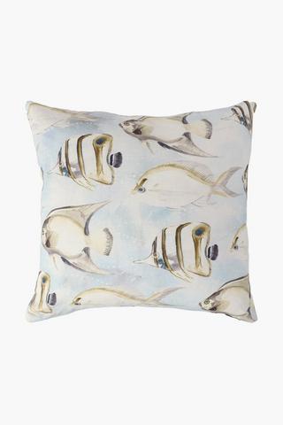 Printed Sodwana Fish Scatter Cushion, 50x50cm