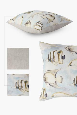 Printed Sodwana Fish Scatter Cushion, 50x50cm