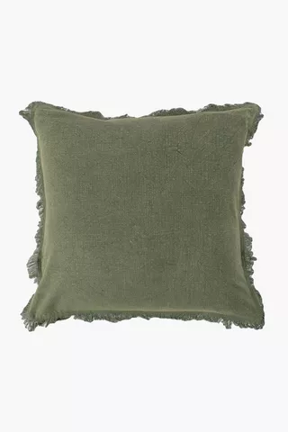 Stone Wash Fray Scatter Cushion, 55x55cm