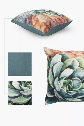 Printed Rock Rose Scatter Cushion, 50x50cm