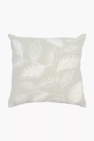 Embroidered Cebu Leaf Scatter Cushion, 50x50cm