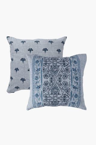 2 Pack Flower Panel Scatter Cushion Covers, 45x45cm
