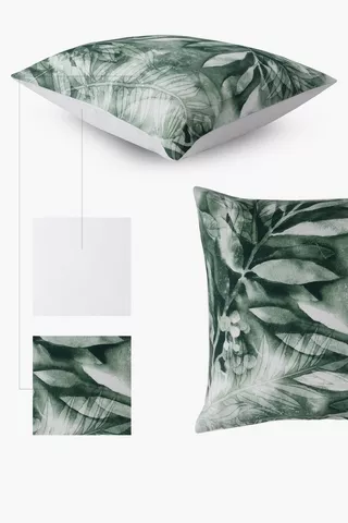 Printed Pressed Leaves Scatter Cushion Cover, 50x50cm