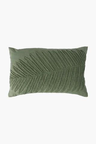 Crewel Embroidered Fern Scatter Cushion, 40x60cm