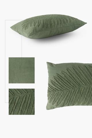 Crewel Embroidered Fern Scatter Cushion, 40x60cm