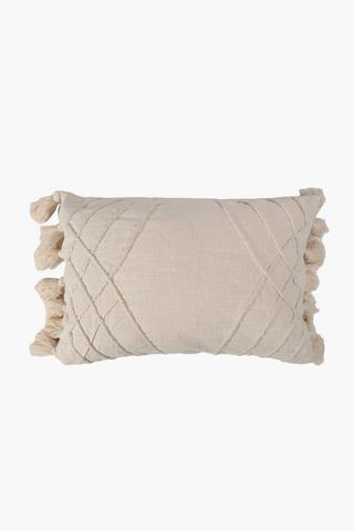 Embroidered St Francis Tassel Scatter Cushion, 40x60cm