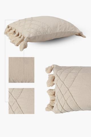 Embroidered St Francis Tassel Scatter Cushion, 40x60cm