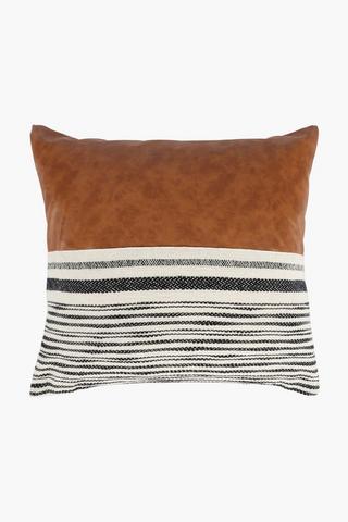 Pu Slub Stripe Scatter Cushion 50x50cm