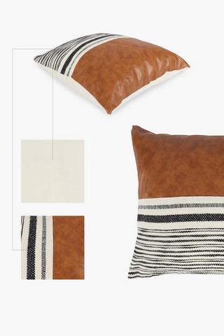Pu Slub Stripe Scatter Cushion 50x50cm