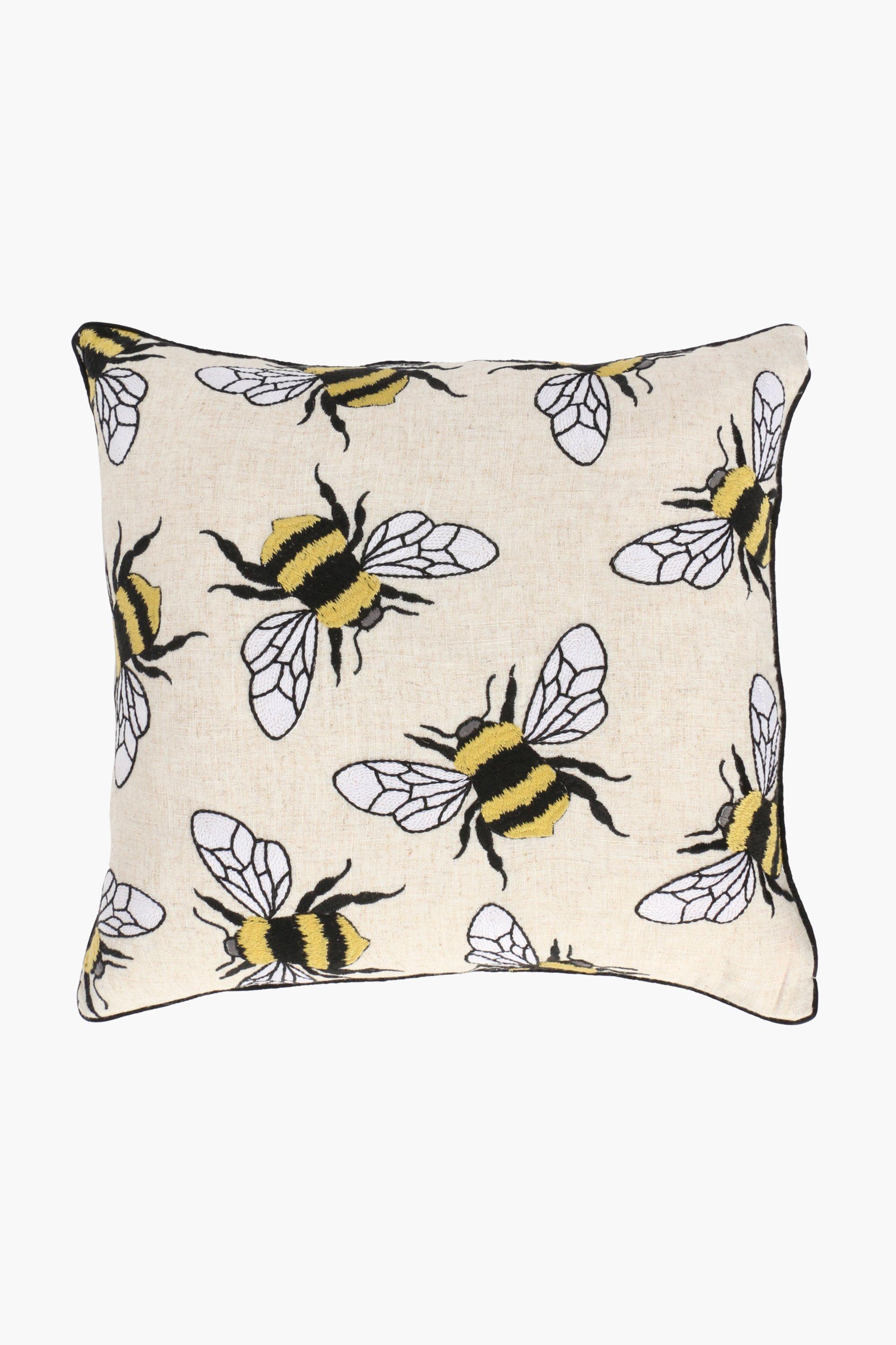 Beige Black Embroidered Scatter Cushion 50x50cm main image 1