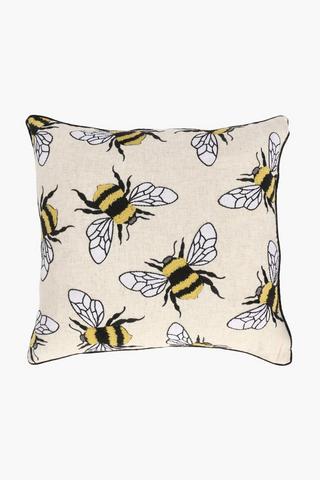 Embroidered Bee Scatter Cushion 50x50cm
