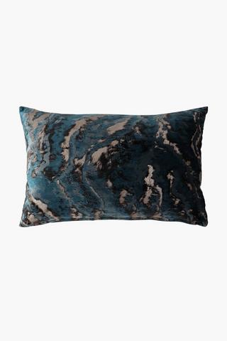 Printed Velvet Wave Scatter Cushion, 40x60cm