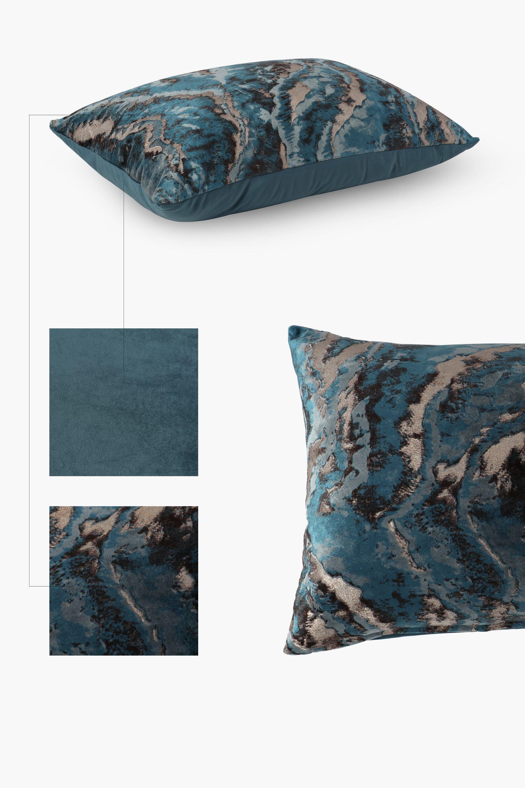 Printed Velvet Wave Scatter Cushion 40x60cm