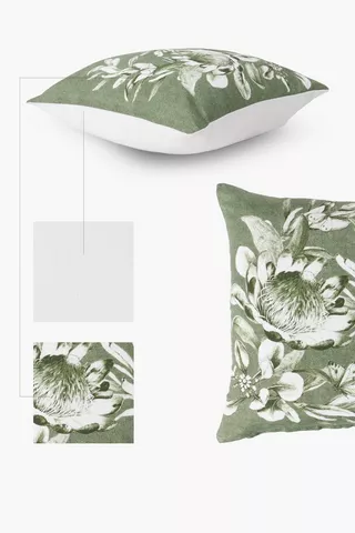 Printed Protea Scatter Cushion 45x45cm