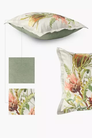 Printed Alder Protea Scatter Cushion 55x55cm