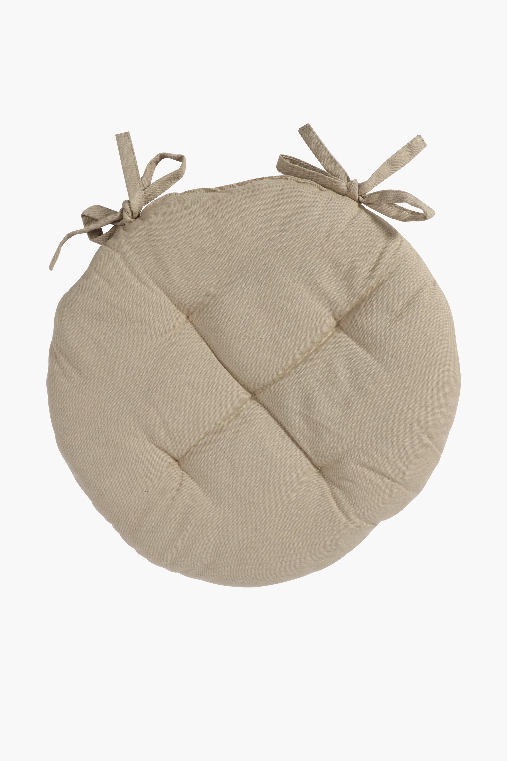 Textured Plain Round Chair Pad, 40cm