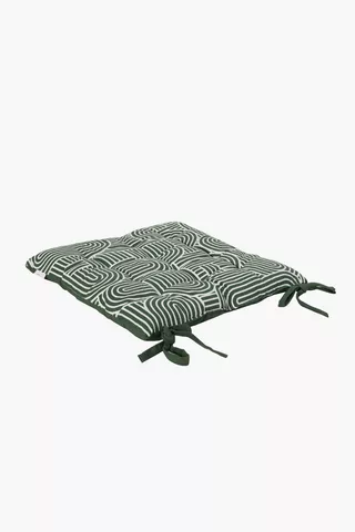 2 Pack Swirls Stripe Chair Pad, 40x40cm