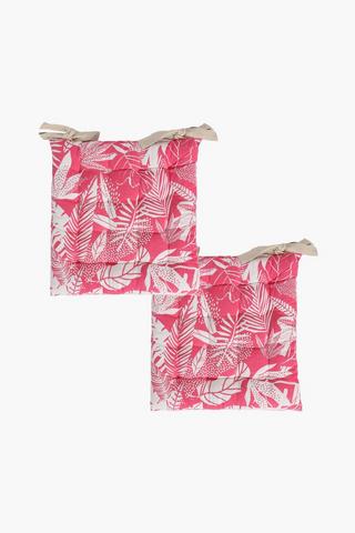 2 Pack Printed Leaf Chair Pad 40x40cm
